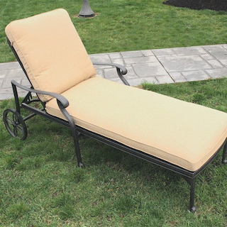 transat, en, fer, forge, chaise, longue