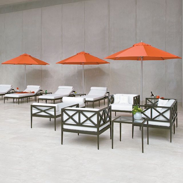 transat, en, fer, forge, chaise, longue