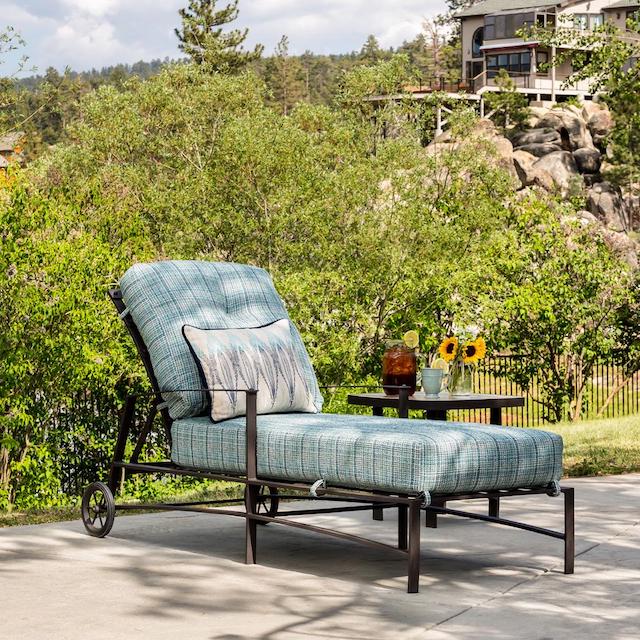 transat, en, fer, forge, chaise, longue