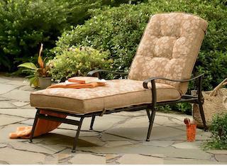 transat, en, fer, forge, chaise, longue