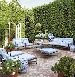 transat, en, fer, forge, chaise, longue