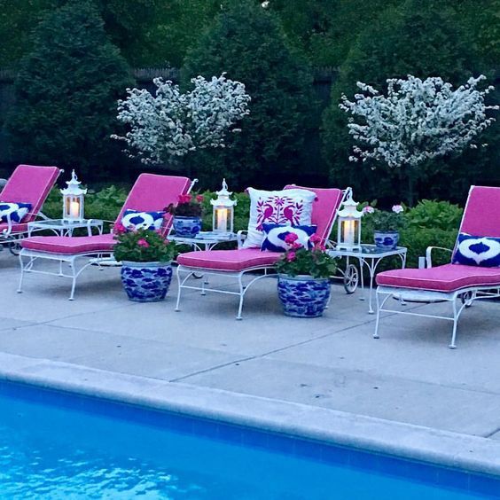 transat, en, fer, forge, chaise, longue